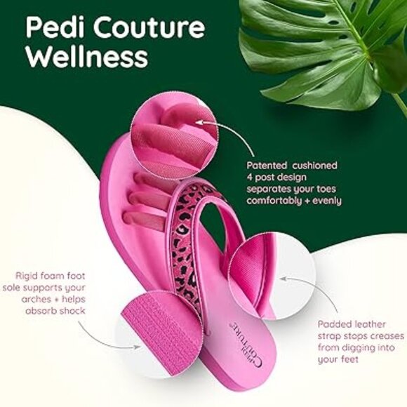 Pedi Couture - Pedicure Sandals - Pink Leopard - Women's XL - NWT - Picture 6 of 8